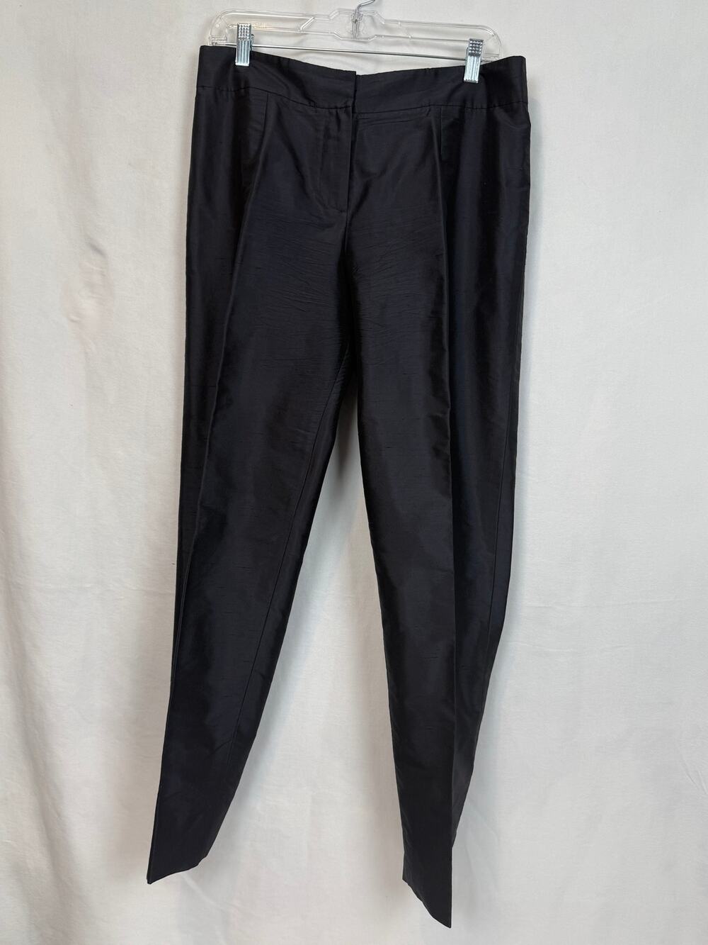 Carlisle Collection Silk Black Straight Leg Trousers Size 8
